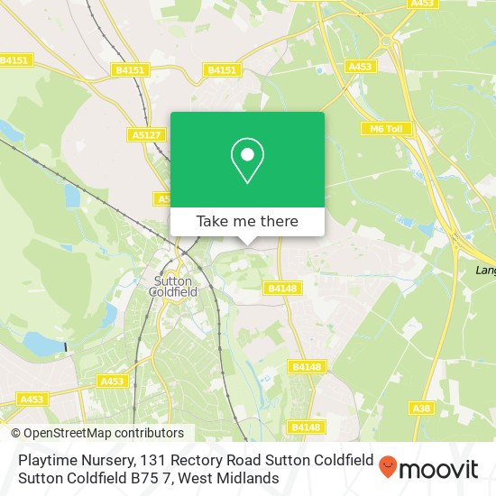 Playtime Nursery, 131 Rectory Road Sutton Coldfield Sutton Coldfield B75 7 map