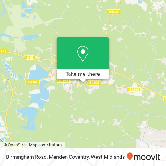 Birmingham Road, Meriden Coventry map