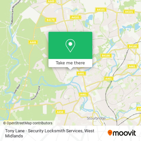 Tony Lane - Security Locksmith Services map