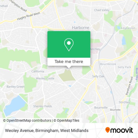 Weoley Avenue, Birmingham map
