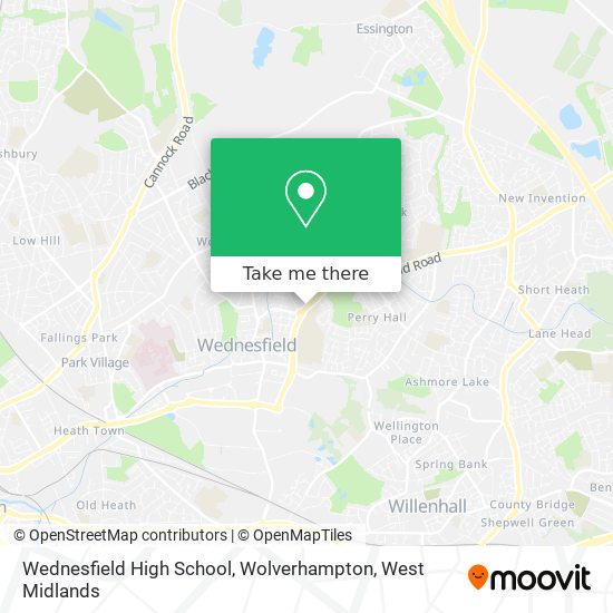 Wednesfield High School, Wolverhampton map
