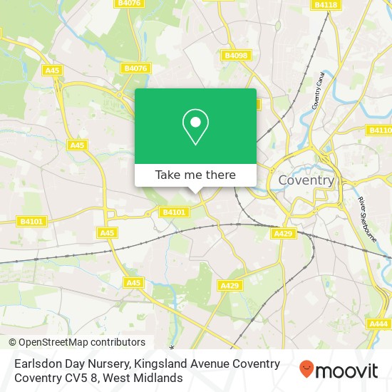 Earlsdon Day Nursery, Kingsland Avenue Coventry Coventry CV5 8 map