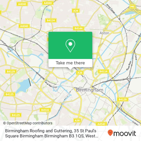 Birmingham Roofing and Guttering, 35 St Paul's Square Birmingham Birmingham B3 1QS map