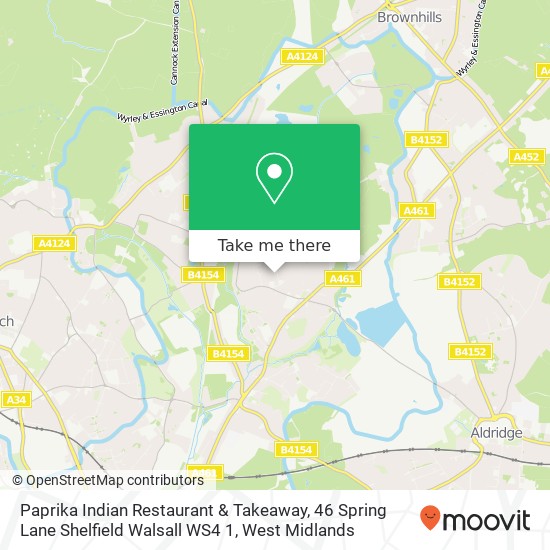 Paprika Indian Restaurant & Takeaway, 46 Spring Lane Shelfield Walsall WS4 1 map