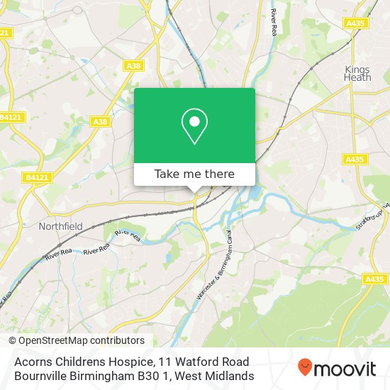 Acorns Childrens Hospice, 11 Watford Road Bournville Birmingham B30 1 map