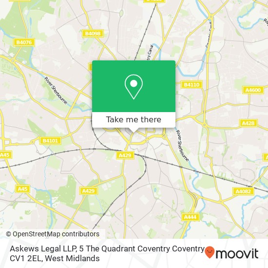 Askews Legal LLP, 5 The Quadrant Coventry Coventry CV1 2EL map