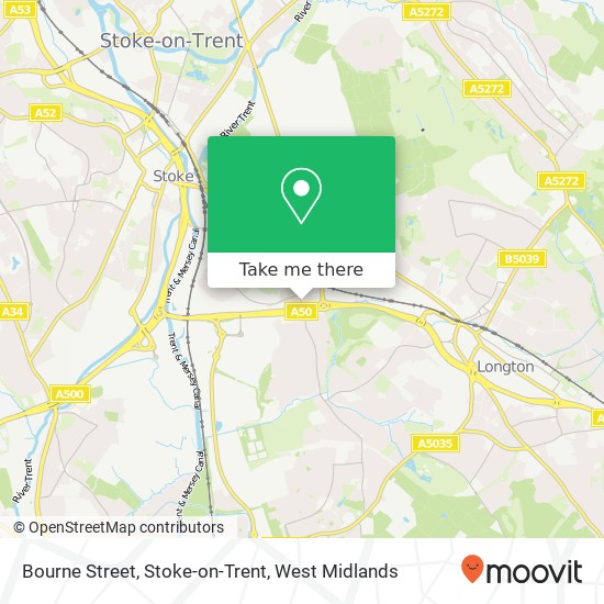 Bourne Street, Stoke-on-Trent map