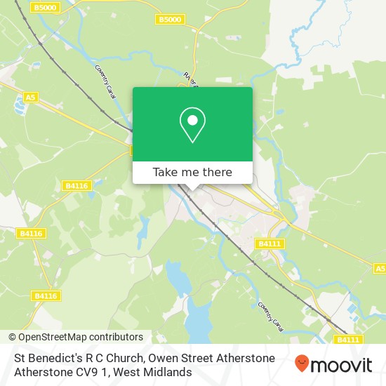 St Benedict's R C Church, Owen Street Atherstone Atherstone CV9 1 map