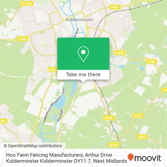 Hoo Farm Fencing Manufacturers, Arthur Drive Kidderminster Kidderminster DY11 7 map