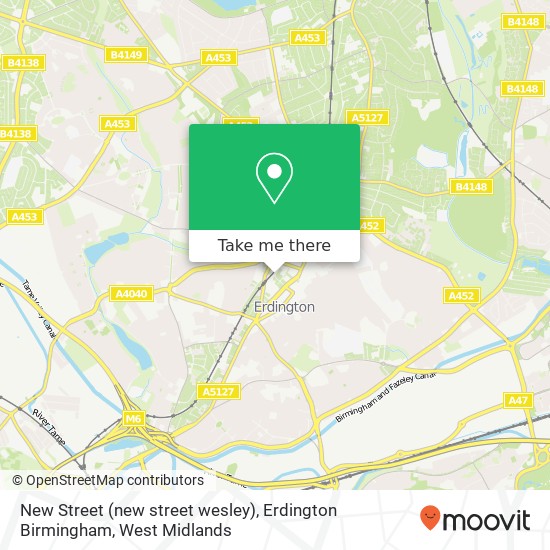 New Street (new street wesley), Erdington Birmingham map