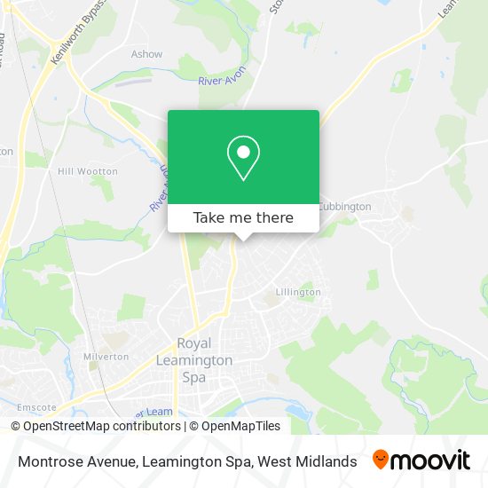 Montrose Avenue, Leamington Spa map