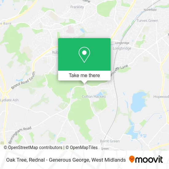 Oak Tree, Rednal - Generous George map