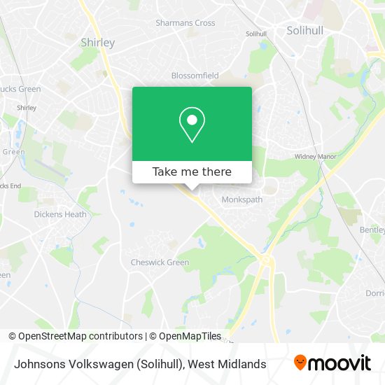 Johnsons Volkswagen (Solihull) map