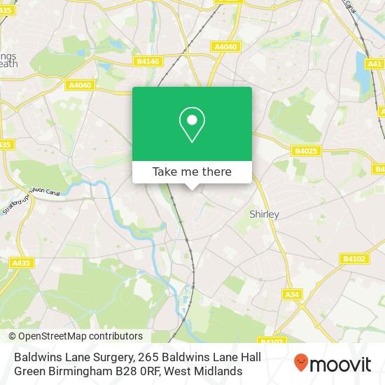 Baldwins Lane Surgery, 265 Baldwins Lane Hall Green Birmingham B28 0RF map