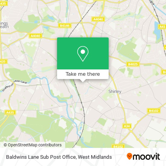 Baldwins Lane Sub Post Office map