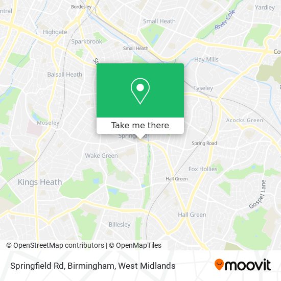 Springfield Rd, Birmingham map