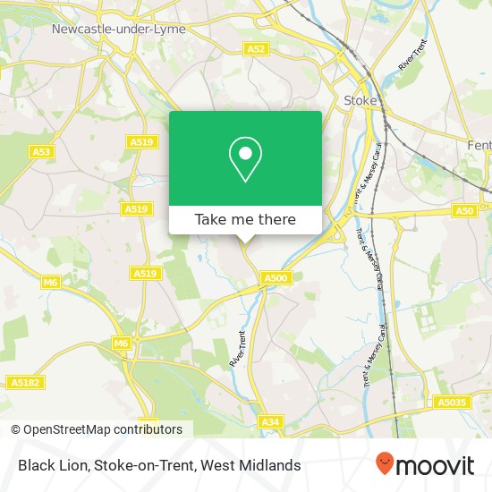 Black Lion, Stoke-on-Trent map