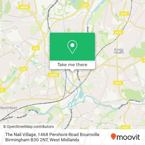 The Nail Village, 1468 Pershore Road Bournville Birmingham B30 2NT map