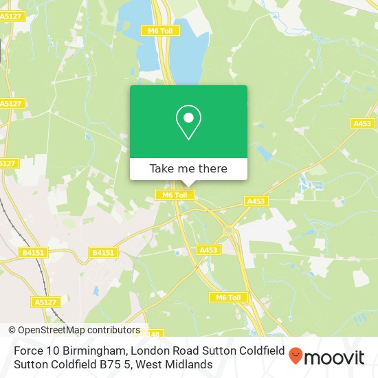 Force 10 Birmingham, London Road Sutton Coldfield Sutton Coldfield B75 5 map