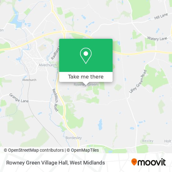Rowney Green Village Hall map