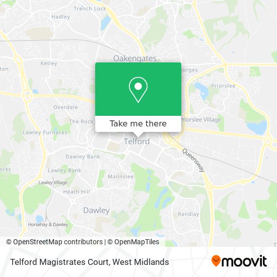 Telford Magistrates Court map