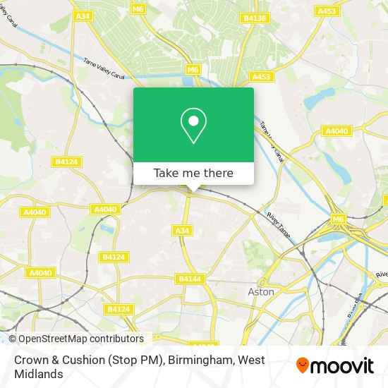 Crown & Cushion (Stop PM), Birmingham map