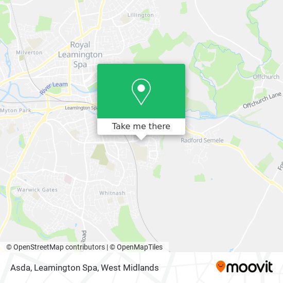 Asda, Leamington Spa map