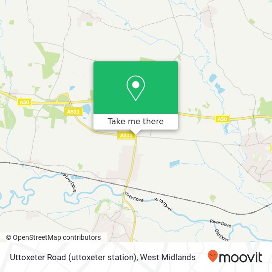 Uttoxeter Road (uttoxeter station), Hatton Derby map