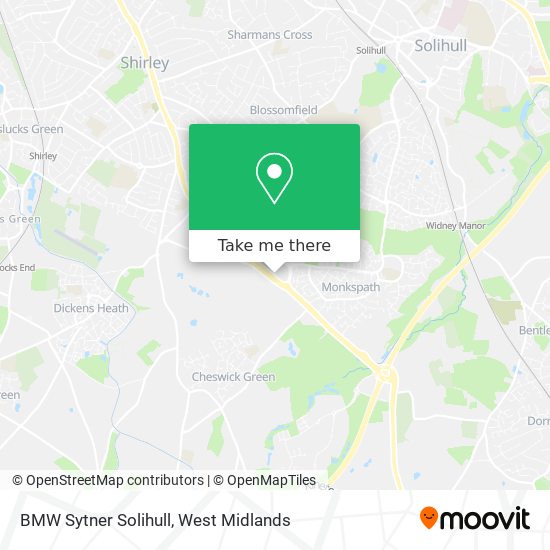 BMW Sytner Solihull map