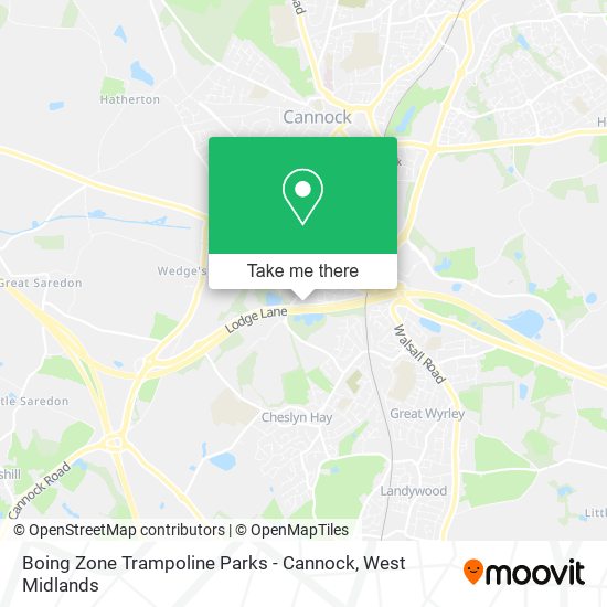 Boing Zone Trampoline Parks - Cannock map