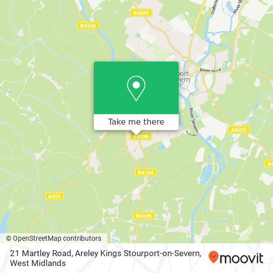 21 Martley Road, Areley Kings Stourport-on-Severn map