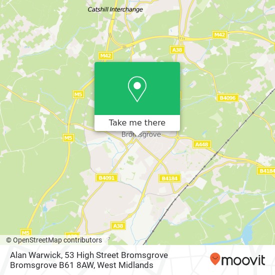 Alan Warwick, 53 High Street Bromsgrove Bromsgrove B61 8AW map