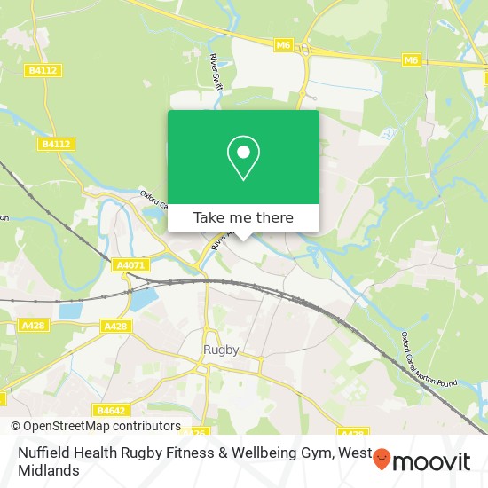Nuffield Health Rugby Fitness & Wellbeing Gym, Junction One Rugby Rugby CV21 1 map