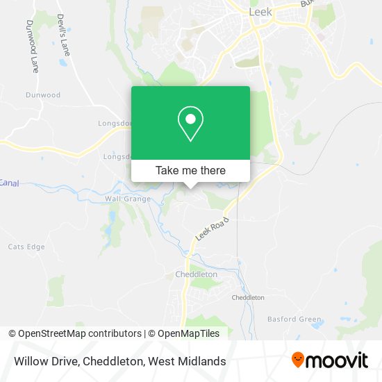 Willow Drive, Cheddleton map