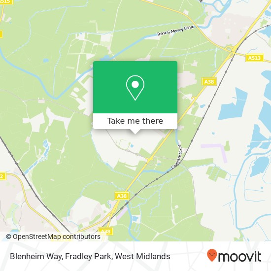 Blenheim Way, Fradley Park map