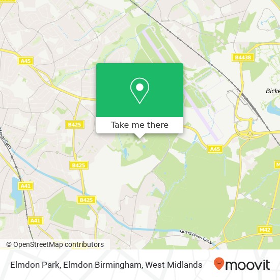 Elmdon Park, Elmdon Birmingham map