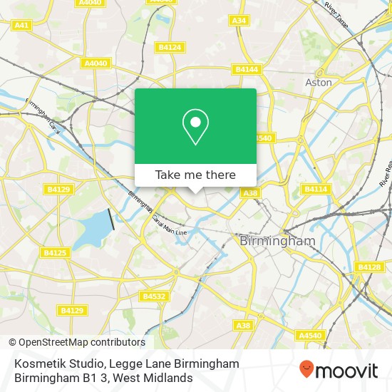 Kosmetik Studio, Legge Lane Birmingham Birmingham B1 3 map