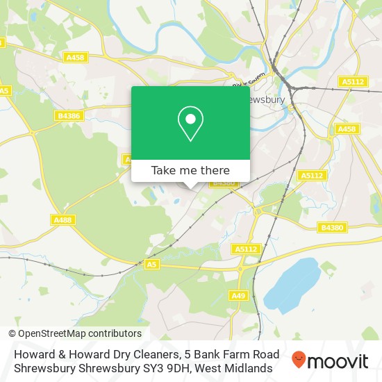 Howard & Howard Dry Cleaners, 5 Bank Farm Road Shrewsbury Shrewsbury SY3 9DH map