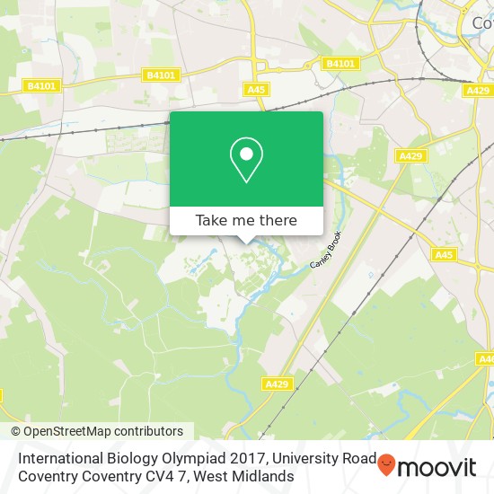 International Biology Olympiad 2017, University Road Coventry Coventry CV4 7 map