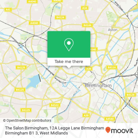 The Salon Birmingham, 12A Legge Lane Birmingham Birmingham B1 3 map