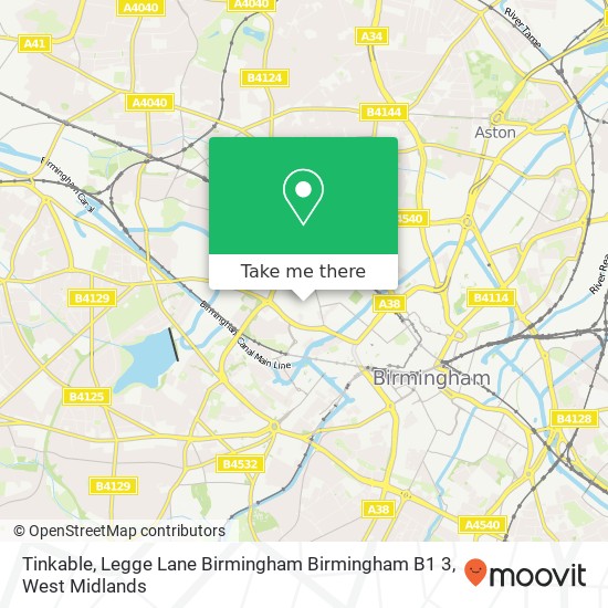 Tinkable, Legge Lane Birmingham Birmingham B1 3 map