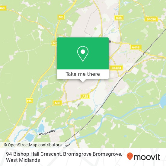 94 Bishop Hall Crescent, Bromsgrove Bromsgrove map