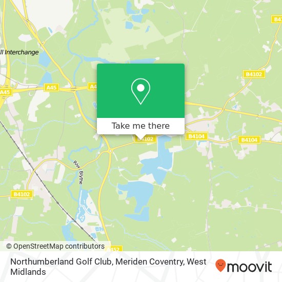 Northumberland Golf Club, Meriden Coventry map