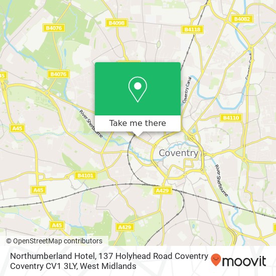 Northumberland Hotel, 137 Holyhead Road Coventry Coventry CV1 3LY map