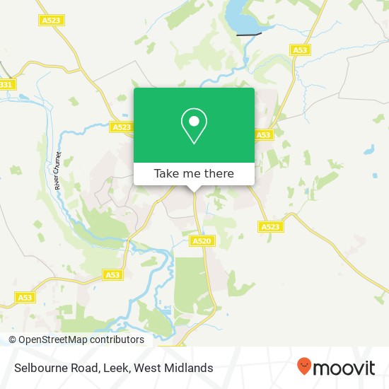Selbourne Road, Leek map