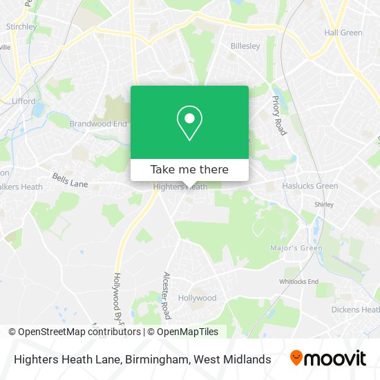 Highters Heath Lane, Birmingham map