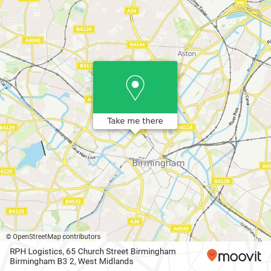 RPH Logistics, 65 Church Street Birmingham Birmingham B3 2 map