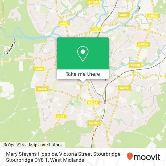 Mary Stevens Hospice, Victoria Street Stourbridge Stourbridge DY8 1 map