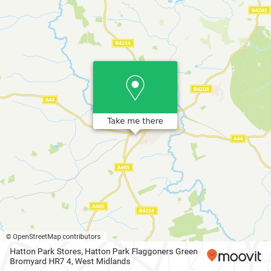 Hatton Park Stores, Hatton Park Flaggoners Green Bromyard HR7 4 map