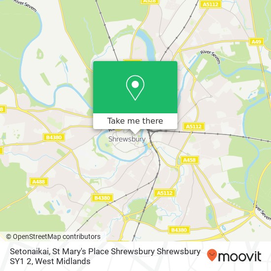 Setonaikai, St Mary's Place Shrewsbury Shrewsbury SY1 2 map